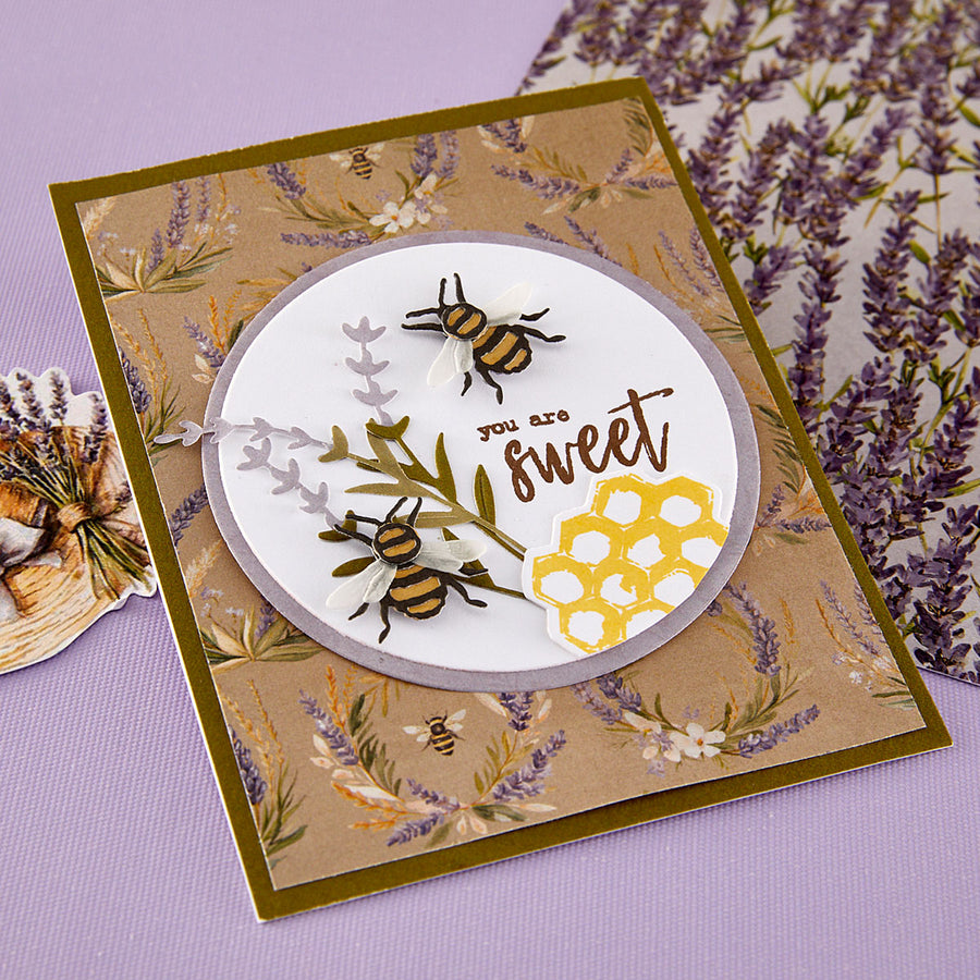 Spellbinders - Simple Vintage Lavender Fields Hexagons Etched Dies with Simple Stories