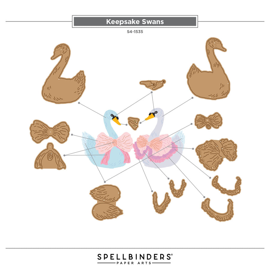 (COMING SOON) Spellbinders - Keepsake Swans Etched Dies by Frank Garcia