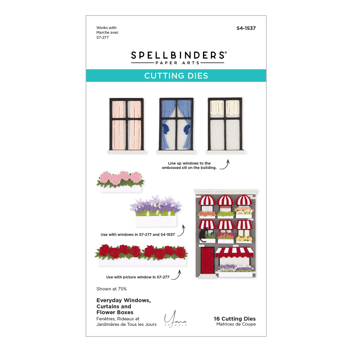Spellbinders - Everyday Windows, Curtains and Flower Boxes Etched Dies by Yana Smakula