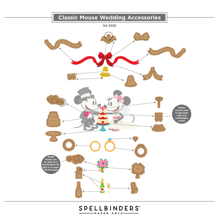 Spellbinders - Classic Mouse Wedding Accessories Etched Dies