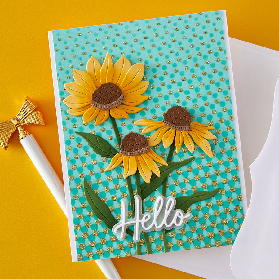 Spellbinders - Cascading Dots 3D Embossing Folder and Stencil Bundle by Simon Hurley