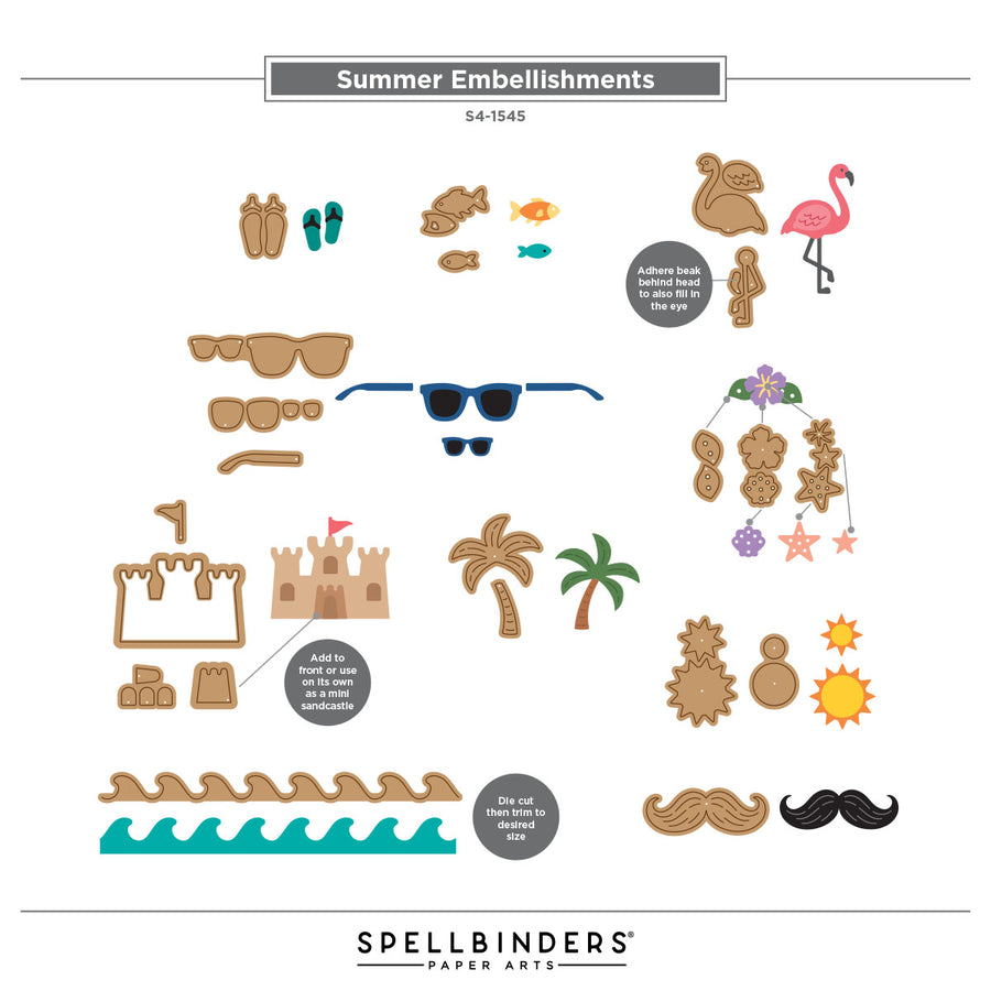 Spellbinders - Summer Embellishments Etched Dies by Sandi MacIver