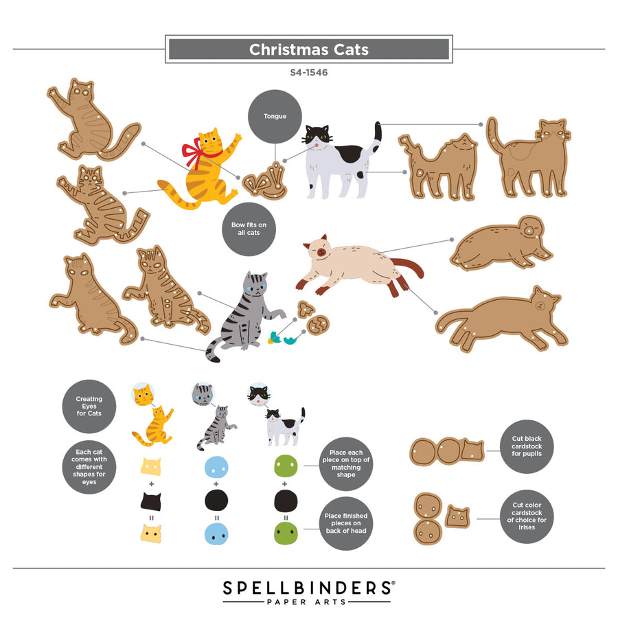 Spellbinders - Christmas Cats Etched Dies by Yana Smakula