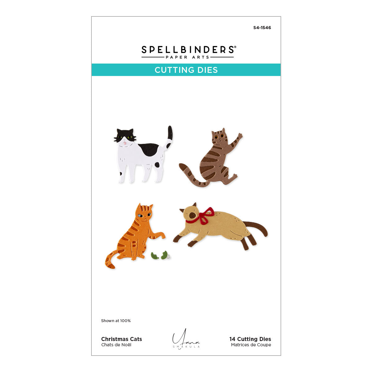Spellbinders - Christmas Cats Etched Dies by Yana Smakula