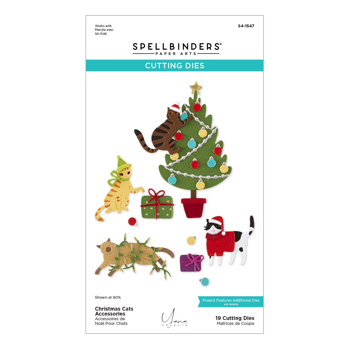 Spellbinders - Christmas Cats Accessories Etched Dies by Yana Smakula