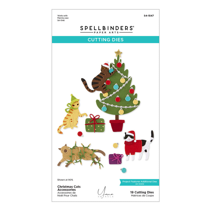 Spellbinders - Christmas Cats Accessories Etched Dies by Yana Smakula