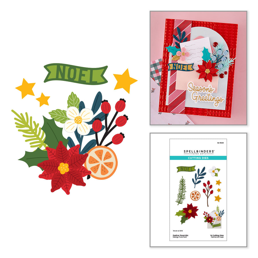 Spellbinders - Festive Floral Mix Etched Dies