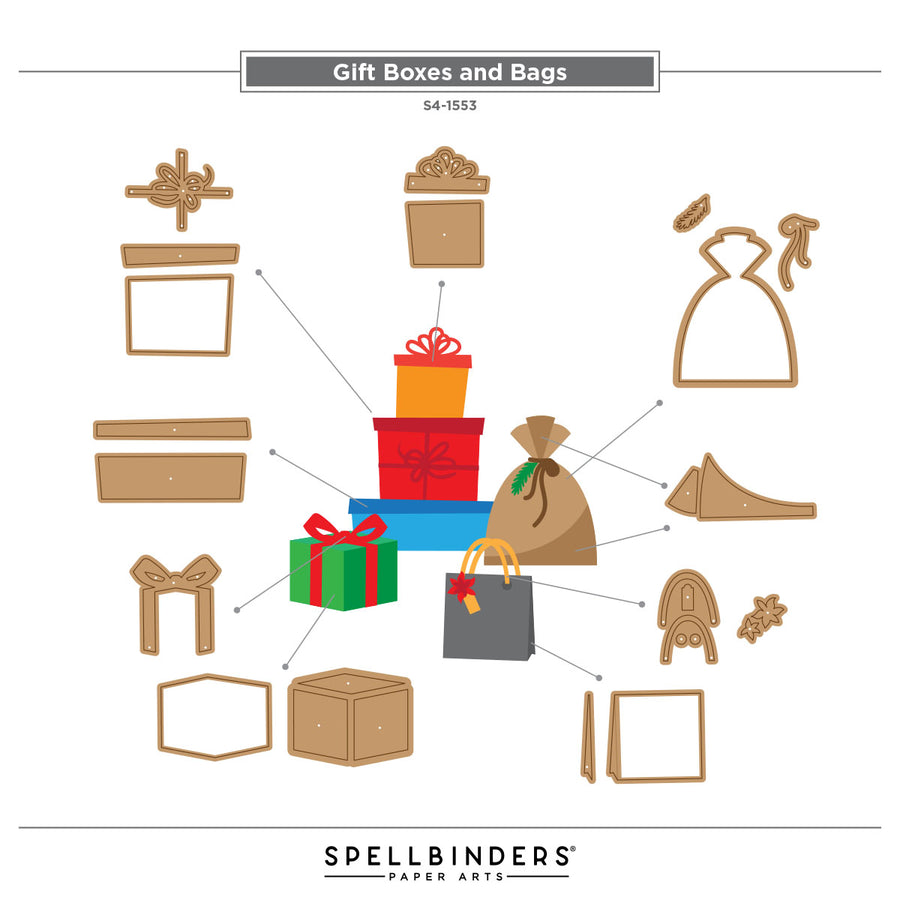 Spellbinders Gift Boxes and Bags Etched Dies by Lisa Horton assembly guide