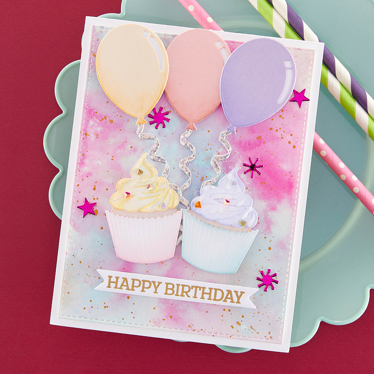 Spellbinders - Birthday Wreath Add-Ons Etched Dies from the Beautiful Wreaths Collection by Suzanne Hue