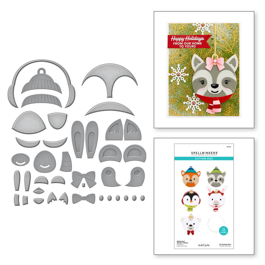 Spellbinders - Whimsical Winter Critters Etched Dies from the Merry Mug & Circle Delights Collection by Nichol Spohr