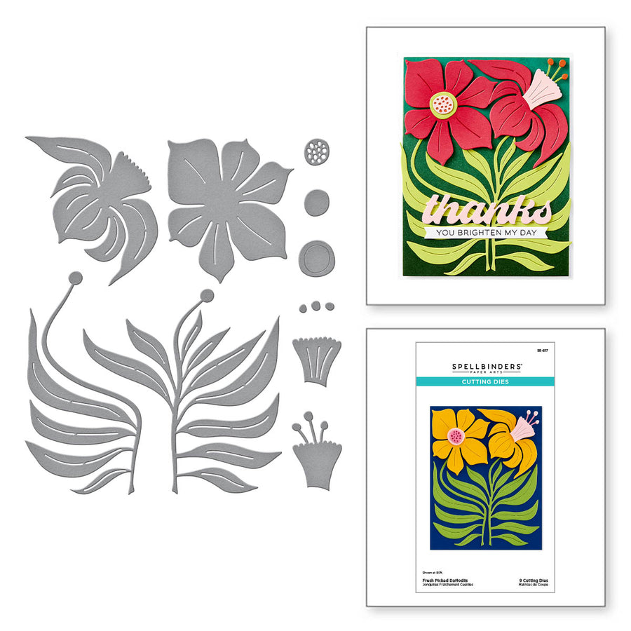 Spellbinders - Fresh Picked Daffodils Etched Dies from the Fresh Picked Collection