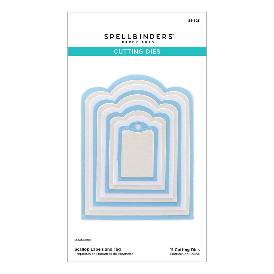 Spellbinders - Scallop Labels and Tag Etched Dies from the Sealed 3D Botanicals Collection