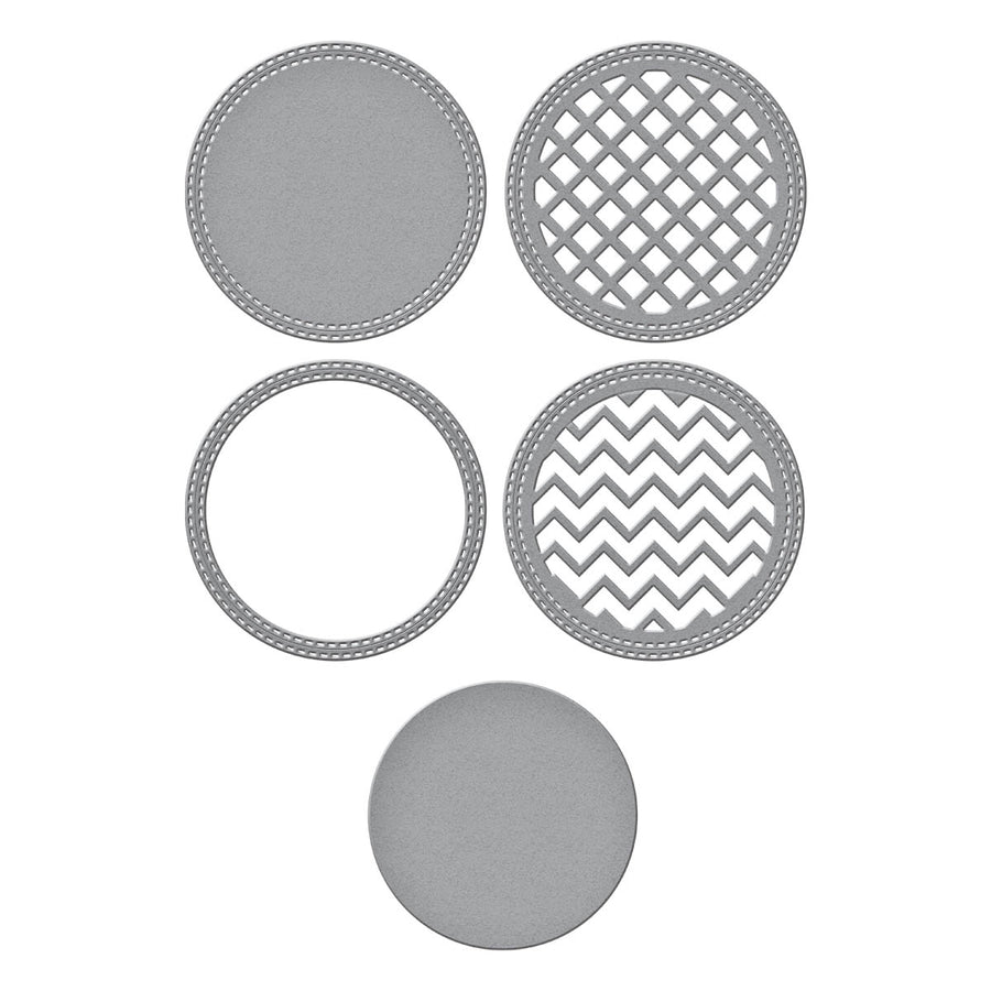 Spellbinders - Stitched Edge Circle Backgrounds Etched Dies from the Spotlight Frames and Florals Collection by Lisa Horton