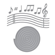 Spellbinders - Musical Notes & Stave Pop-Up Etched Dies from the Bibi's Musical Notes Collection by Bibi Cameron