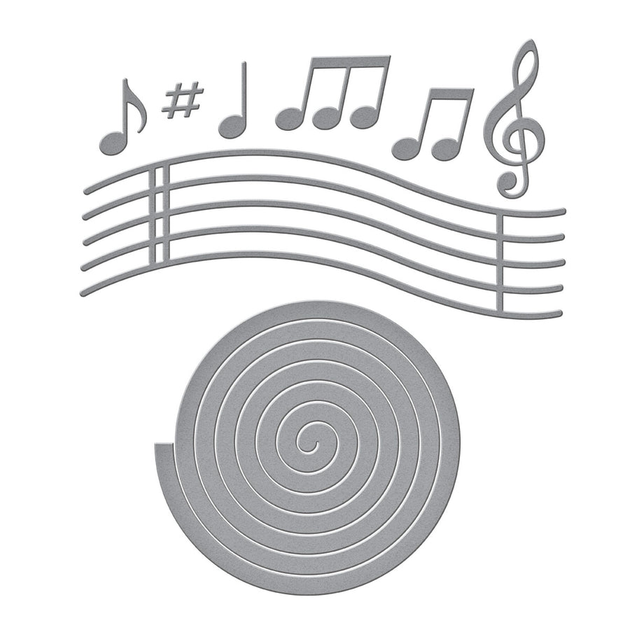 Spellbinders - Musical Notes & Stave Pop-Up Etched Dies from the Bibi's Musical Notes Collection by Bibi Cameron