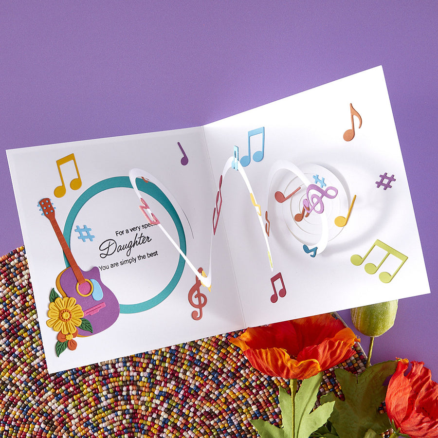 Spellbinders - Musical Notes & Stave Pop-Up Etched Dies from the Bibi's Musical Notes Collection by Bibi Cameron