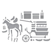 Spellbinders - Christmas Horse-Drawn Wagon Etched Dies from the Country Christmas Collection by Annie Williams