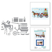 Spellbinders - Christmas Horse-Drawn Wagon Etched Dies from the Country Christmas Collection by Annie Williams