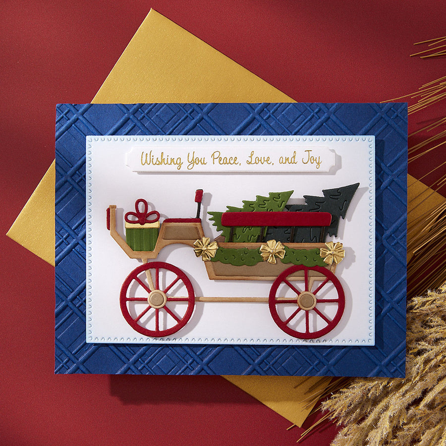Spellbinders - Christmas Horse-Drawn Wagon Etched Dies from the Country Christmas Collection by Annie Williams