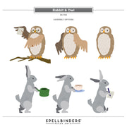 Spellbinders - Rabbit & Owl Etched Dies  from the Say Cheese Classic Pooh Birthday Collection by Simple Stories
