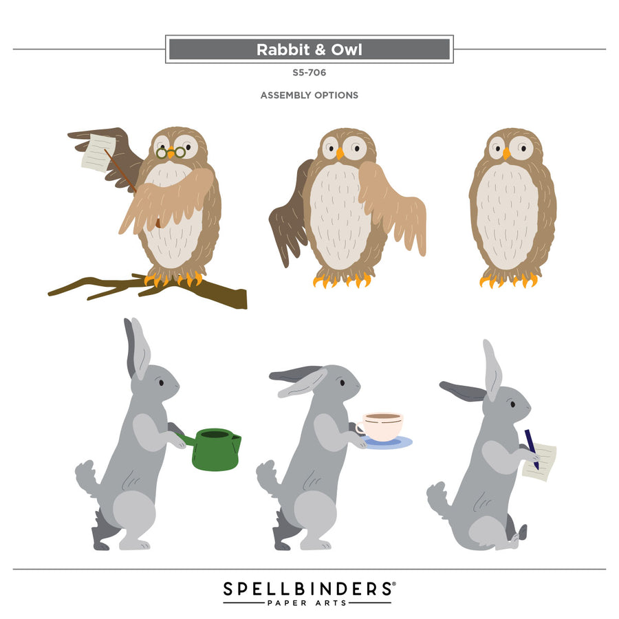 Spellbinders - Rabbit & Owl Etched Dies  from the Say Cheese Classic Pooh Birthday Collection by Simple Stories