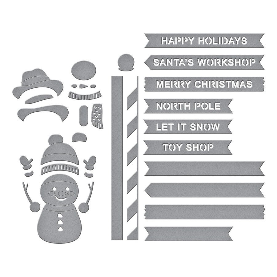 Spellbinders - North Pole Sentiments Etched Dies from the North Pole Friends Collection by Simon Hurley