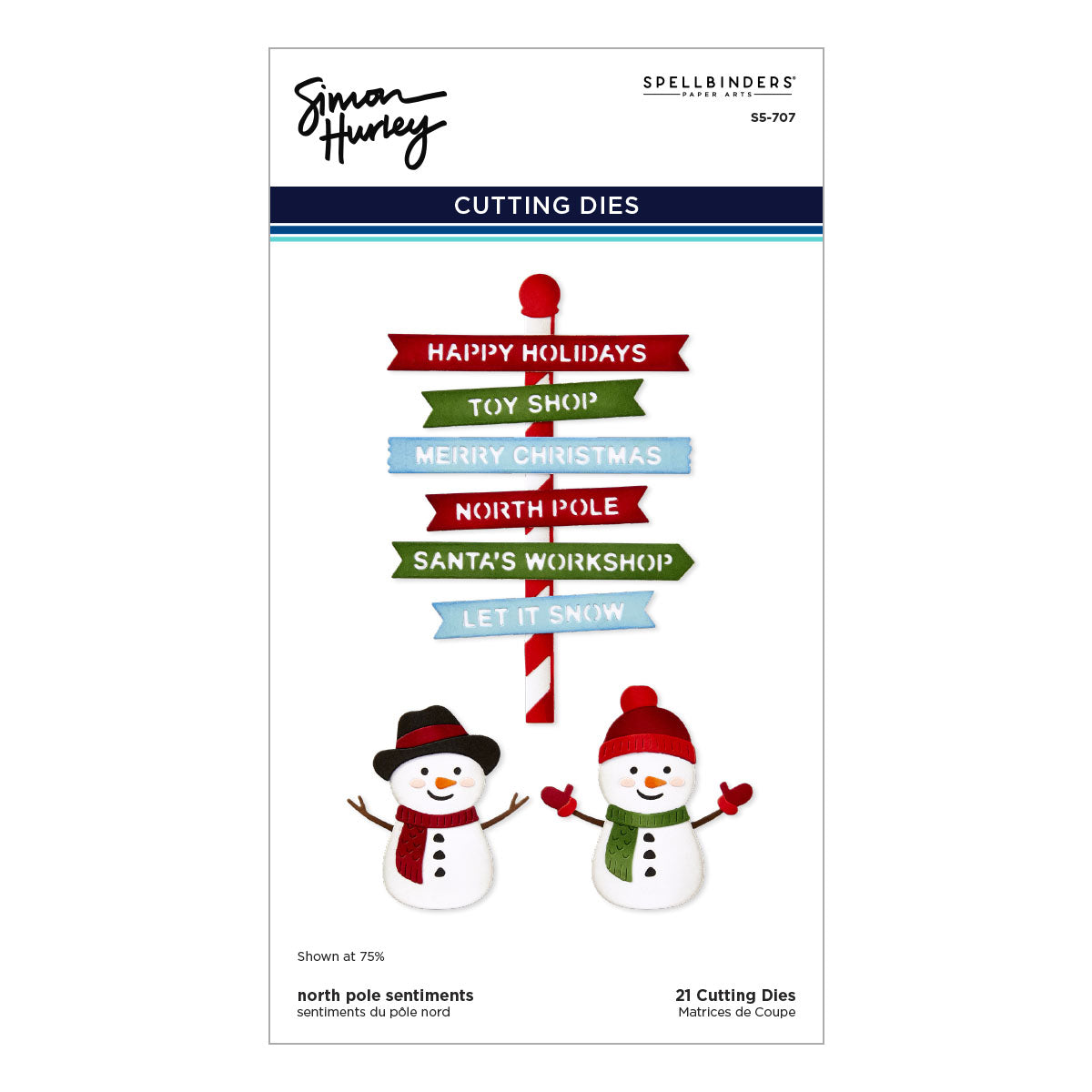 Spellbinders - North Pole Sentiments Etched Dies from the North Pole Friends Collection by Simon Hurley
