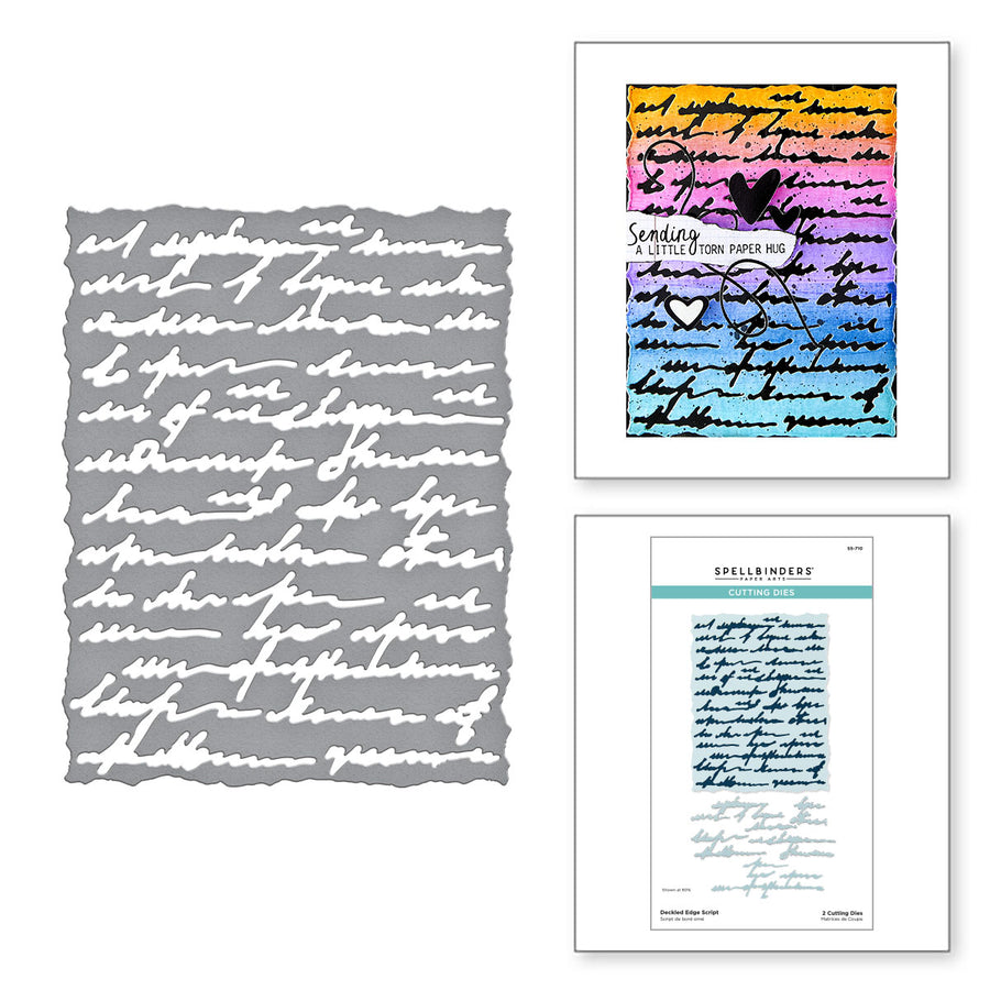 Spellbinders - Deckled Edge Script Etched Dies from the Beautifully Imperfect Collection