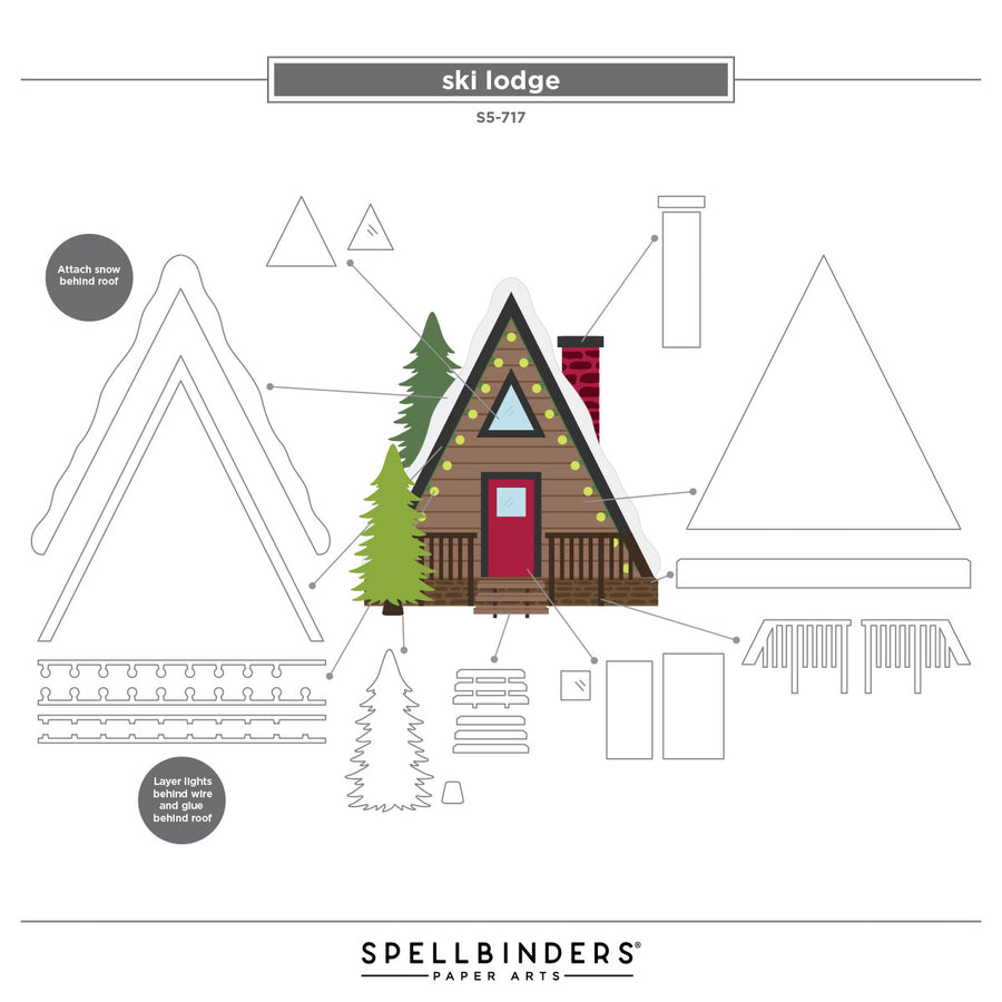 Spellbinders - Ski Lodge Etched Dies from the Ski-son's Greetings Collection by Simon Hurley