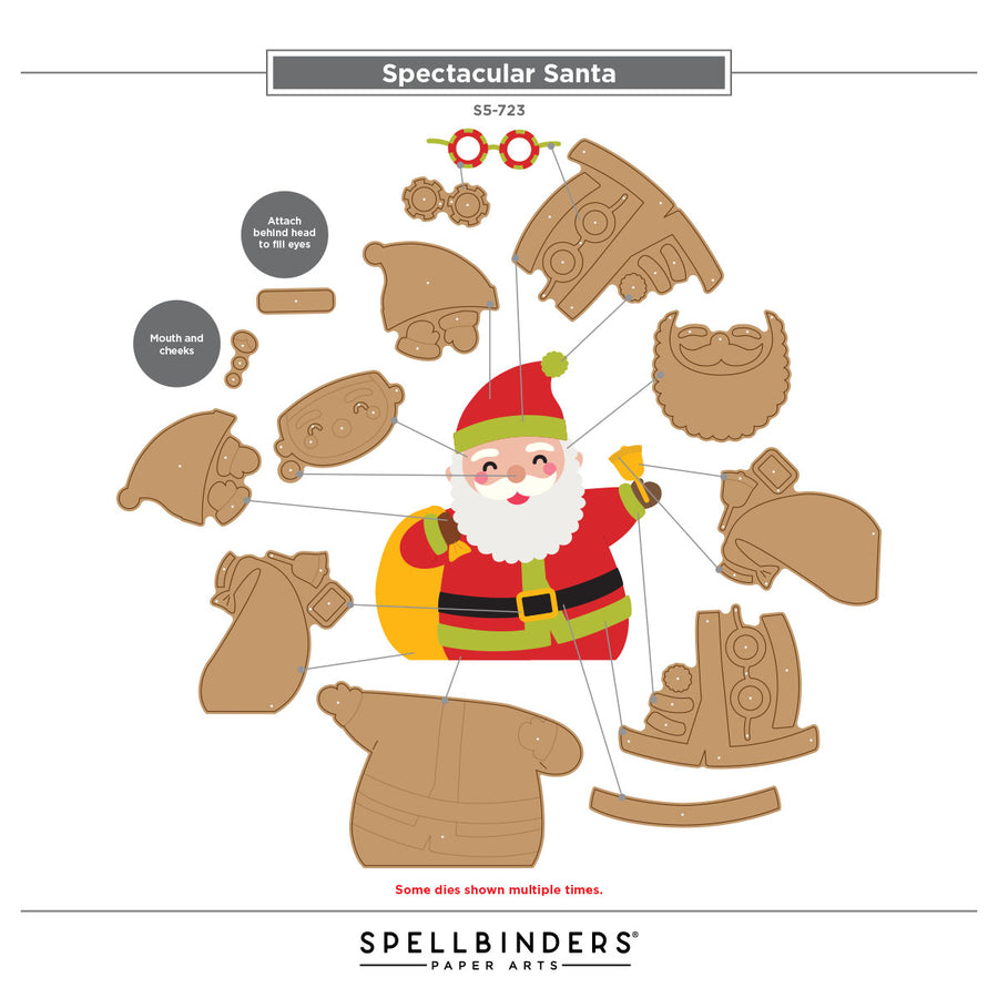 Spellbinders Spectacular Santa Etched Dies assembly guide