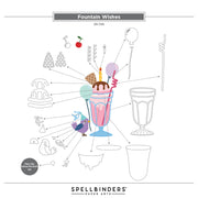 Spellbinders - Fountain Wishes Etched Dies from the Happier Hour Collection