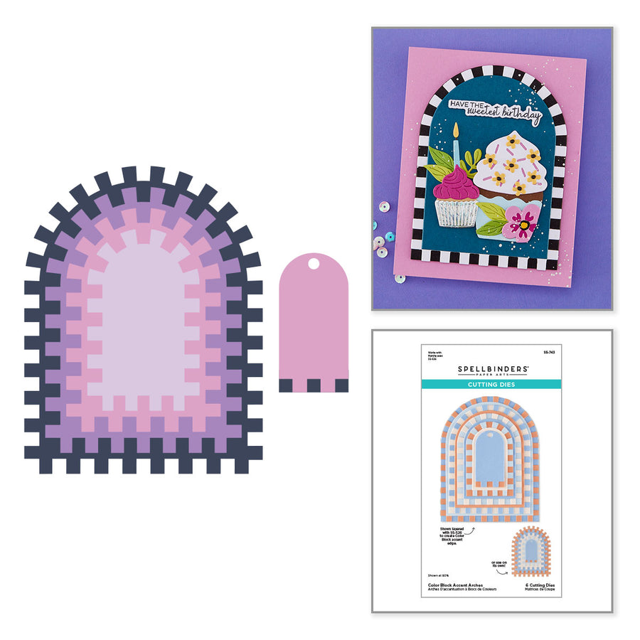 Spellbinders - Color Block Accent Arches Etched Dies