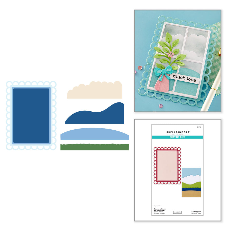 Spellbinders - Open Lace Frame and Landscapes Etched Dies by Lisa Horton