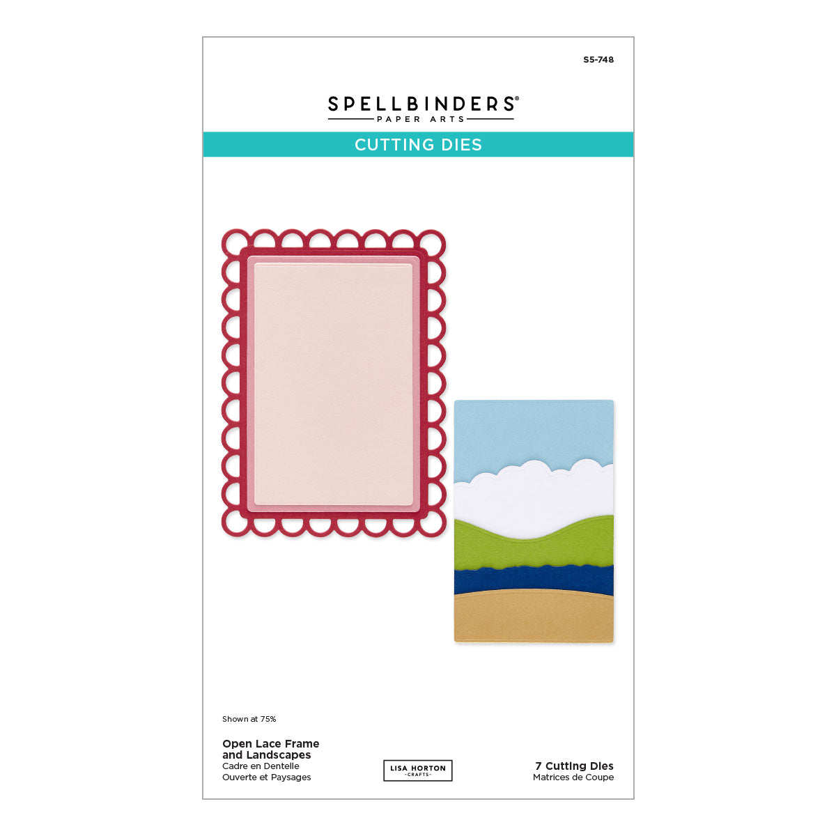 Spellbinders - Open Lace Frame and Landscapes Etched Dies by Lisa Horton