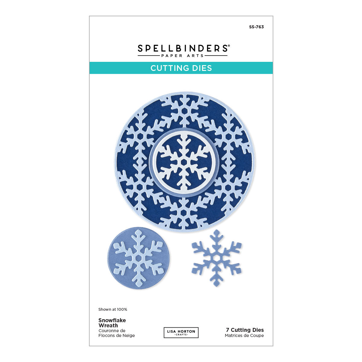 Spellbinders Snowflake Wreath Etched Dies by Lisa Horton