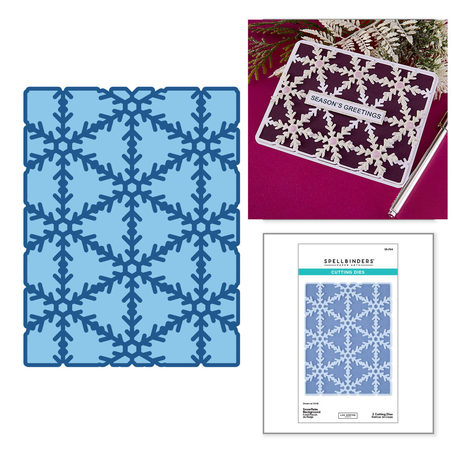 Spellbinders Snowflake Background Etched Dies by Lisa Horton