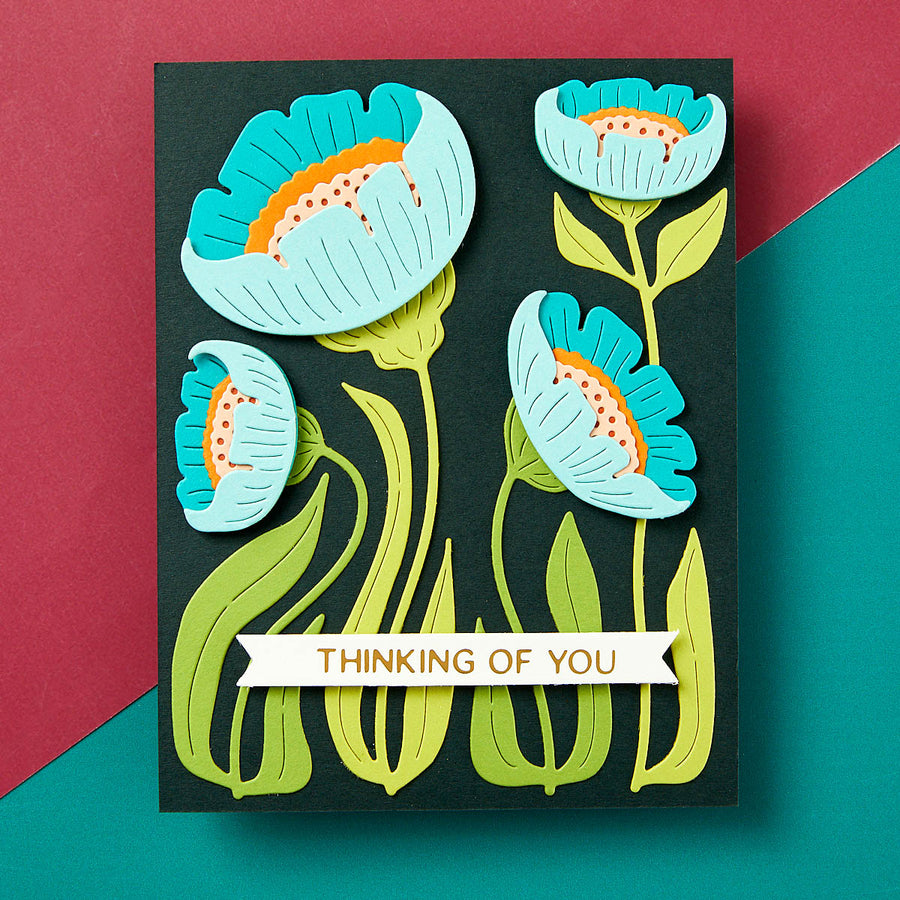 Spellbinders - Fresh Picked Anemones Etched Dies from the Fresh Picked Collection
