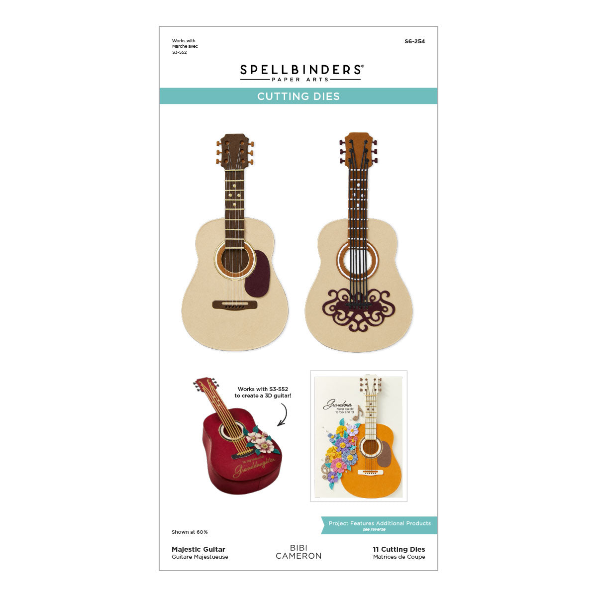 Spellbinders - Majestic Guitar Etched Dies from the Bibi's Musical Notes Collection by Bibi Cameron