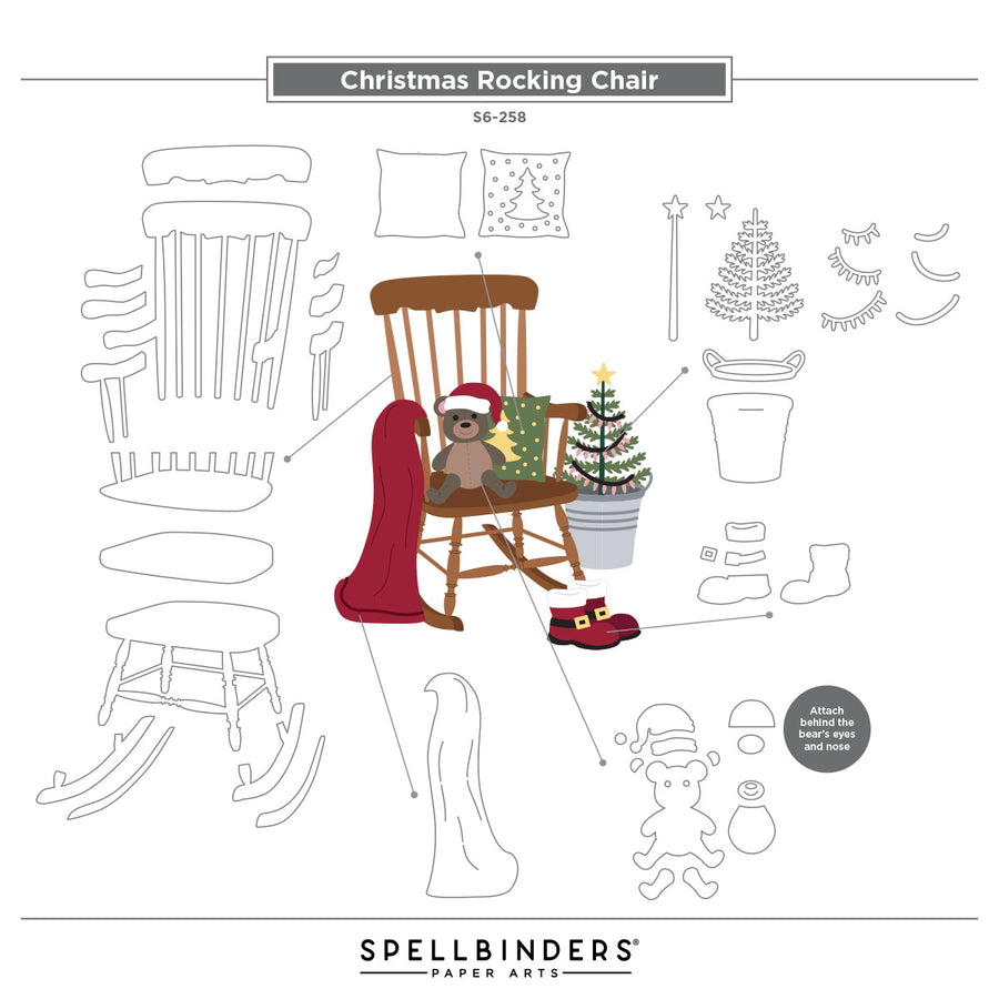Spellbinders - Christmas Rocking Chair Etched Dies from the Country Christmas Collection by Annie Williams