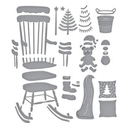 Spellbinders - Christmas Rocking Chair Etched Dies from the Country Christmas Collection by Annie Williams