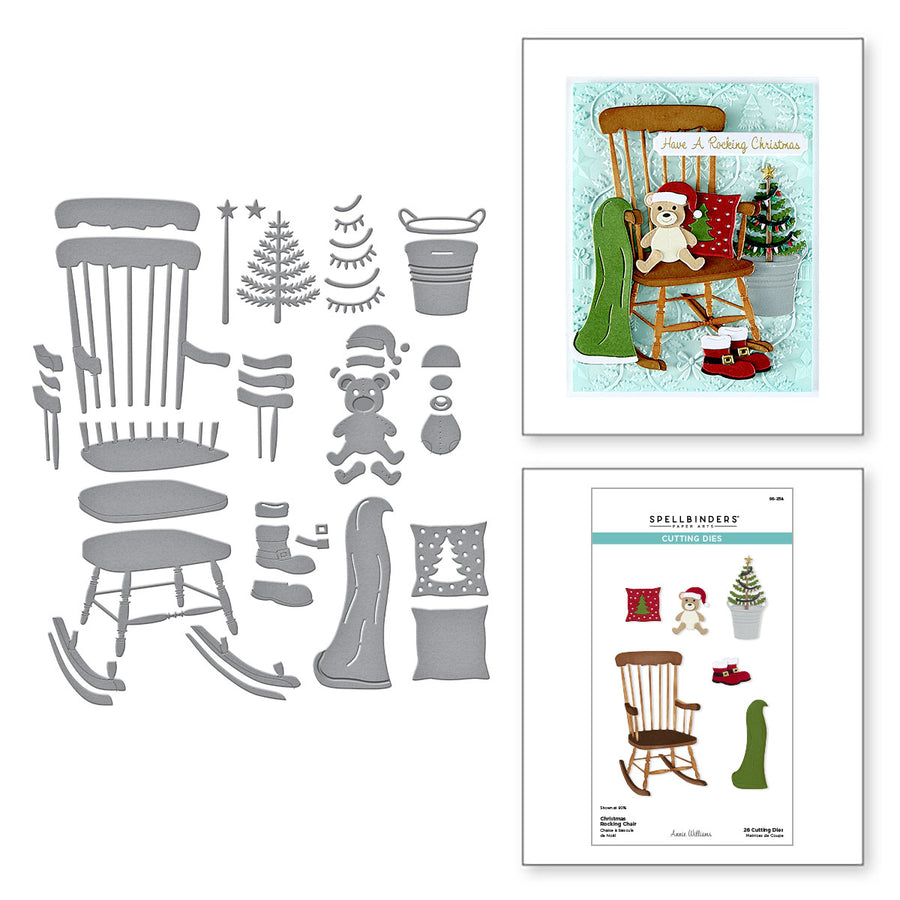 Spellbinders - Christmas Rocking Chair Etched Dies from the Country Christmas Collection by Annie Williams