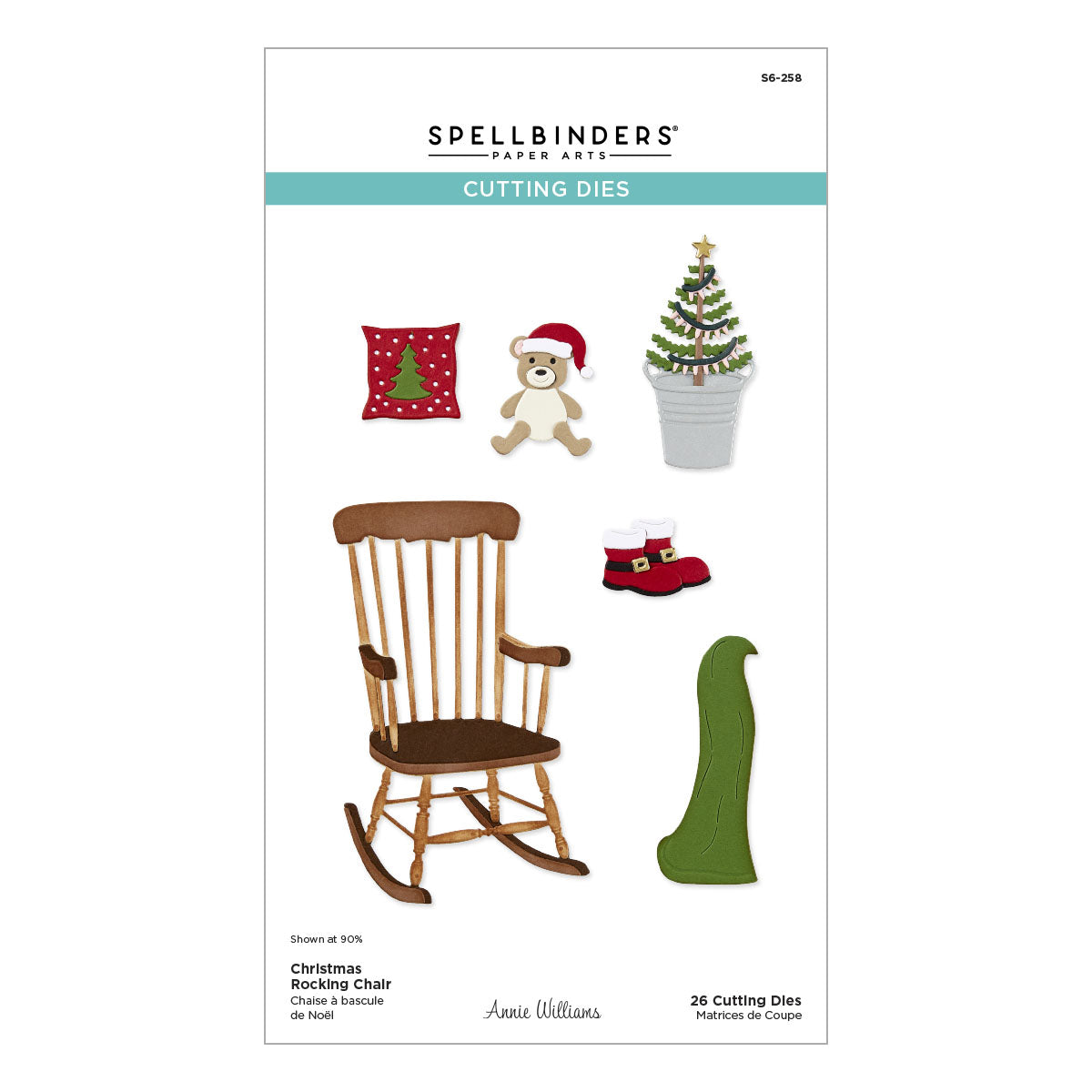 Spellbinders - Christmas Rocking Chair Etched Dies from the Country Christmas Collection by Annie Williams