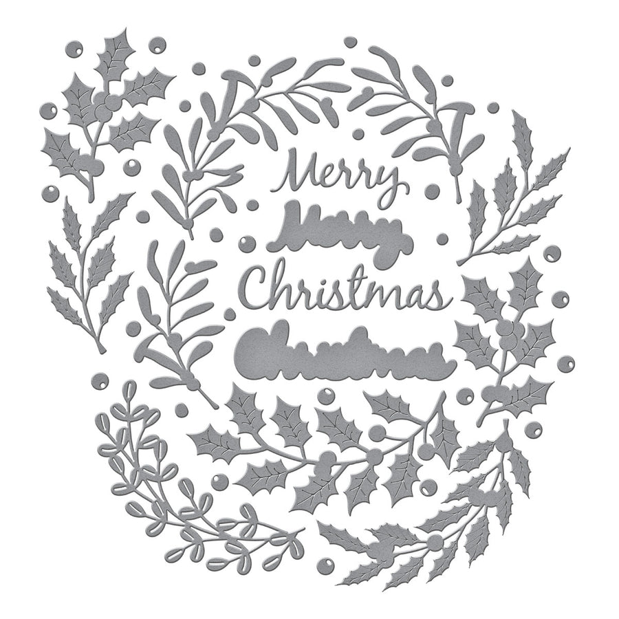 Spellbinders - Seasonal Wreath Foliage Etched Dies from the Texture & Foliage Collection by Suzanne Hue