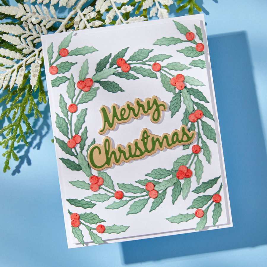 Spellbinders - Seasonal Wreath Foliage Etched Dies from the Texture & Foliage Collection by Suzanne Hue