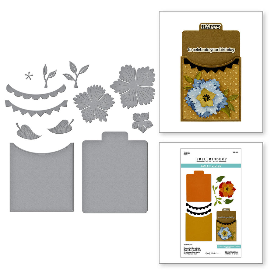 Spellbinders - Essential Envelope Every Day Add-Ons Etched Dies from the Tabbed Classics Collection by Wendy Vecchi