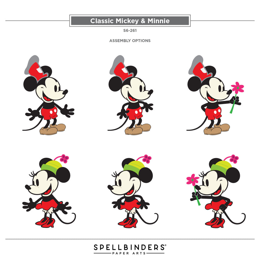 Spellbinders - Steamboat Willie Duo Etched Dies from the Say Cheese Classic Mouse Collection