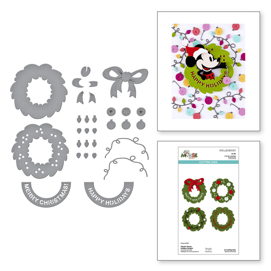 Spellbinders - Classic Mouse Holiday Wreath Etched Dies from the Say Cheese Classic Mouse Christmas Collection