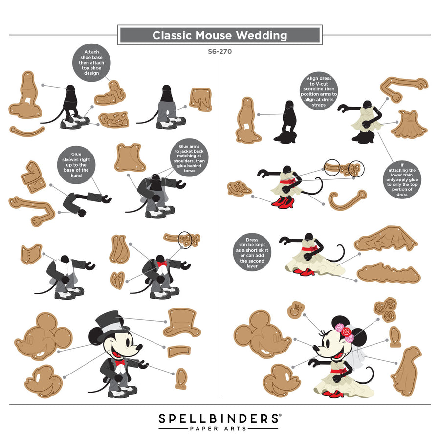 Spellbinders - Classic Mouse Wedding Etched Dies