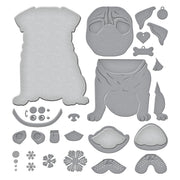 Spellbinders - Big Pug Etched Dies from the Bibi's Cats and Pugs Collection by Bibi Cameron