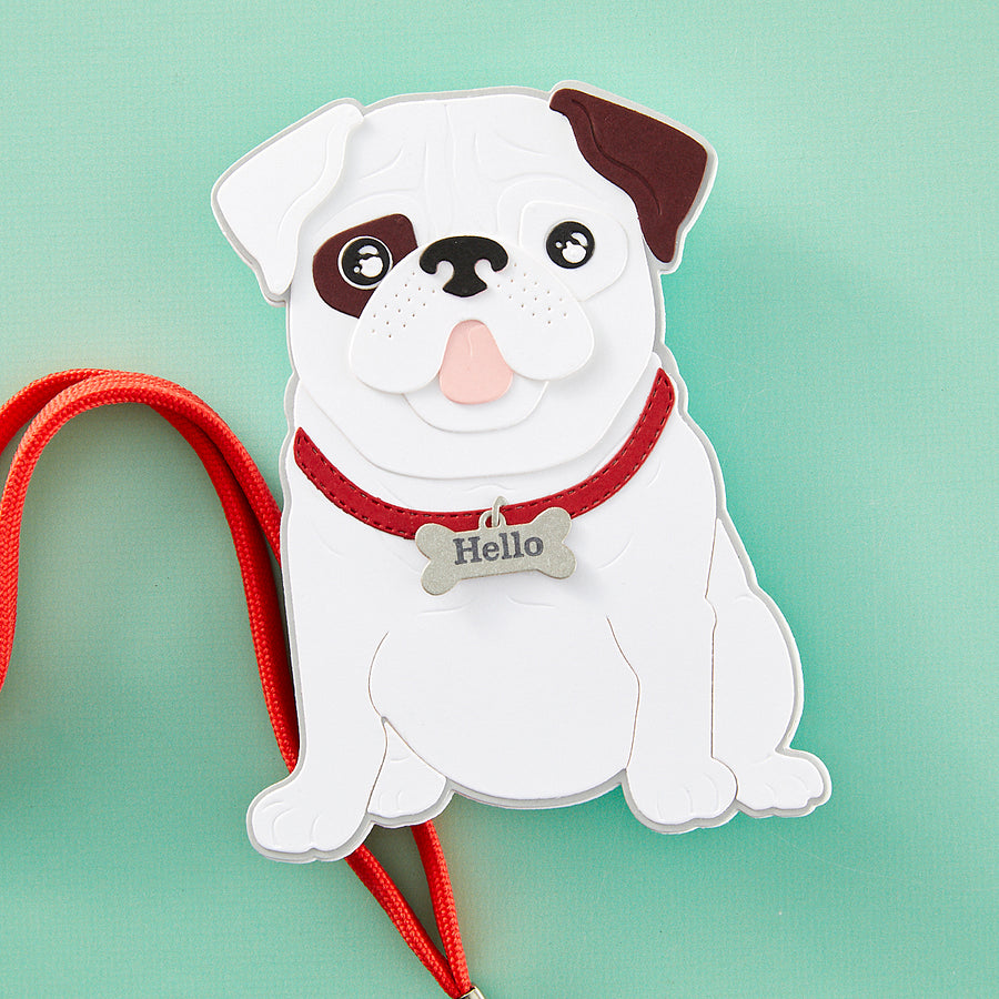 Spellbinders - Big Pug Etched Dies from the Bibi's Cats and Pugs Collection by Bibi Cameron